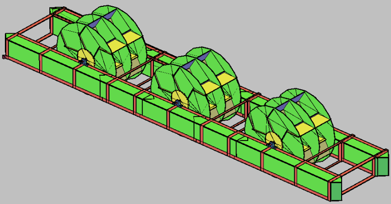 Turbina Flutuante de três estágios